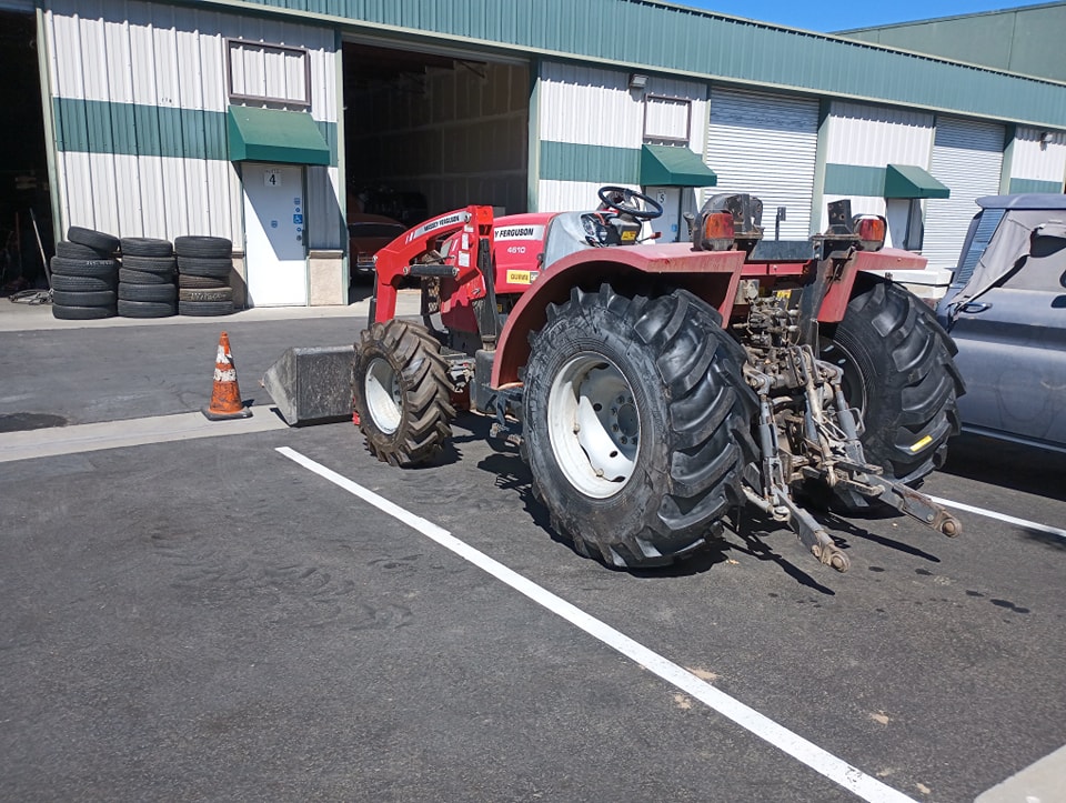 a tractor with new tires